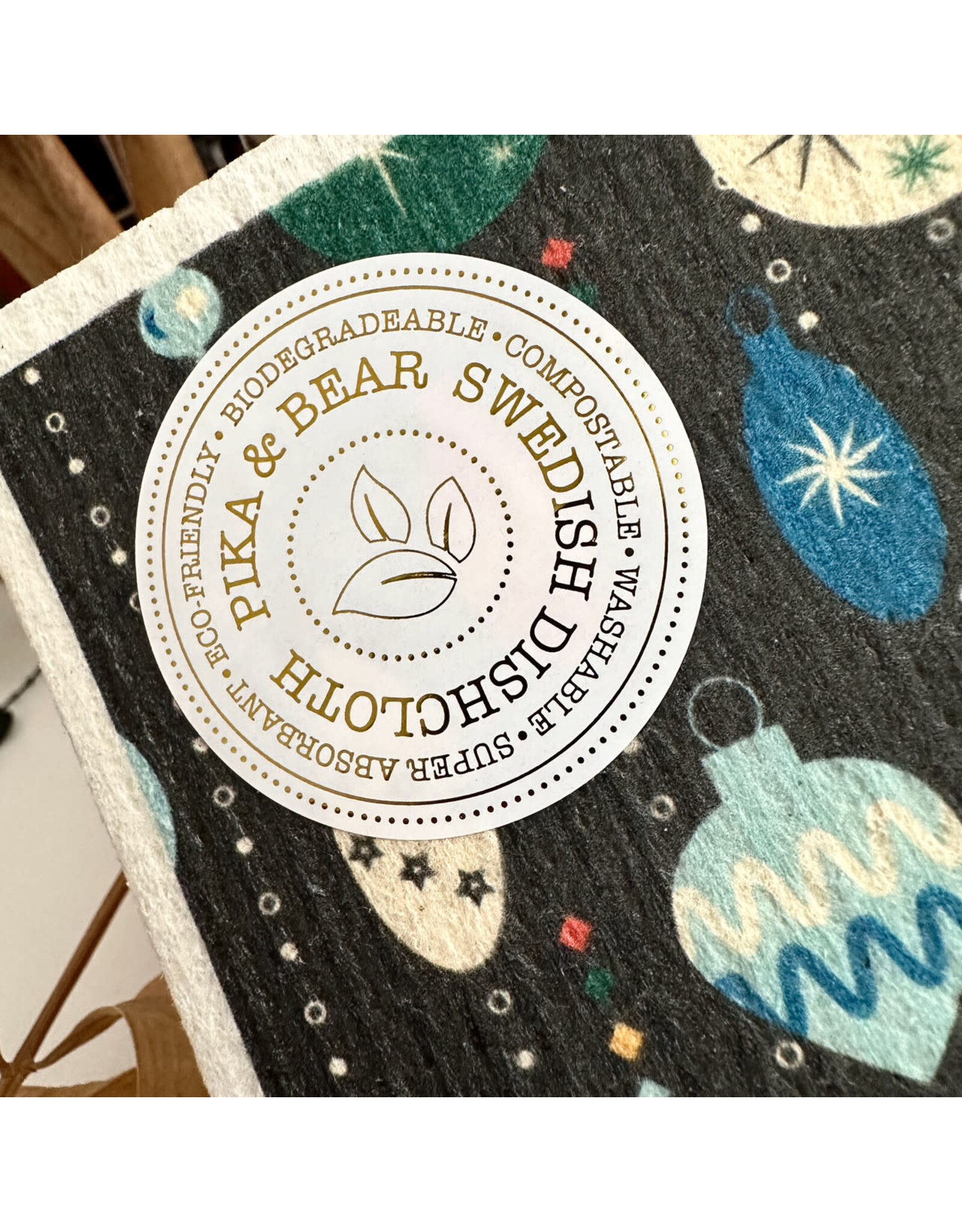 Pika & Bear Pika & Bear - "Accoutrement" Christmas Ornament Design Swedish Dishcloth