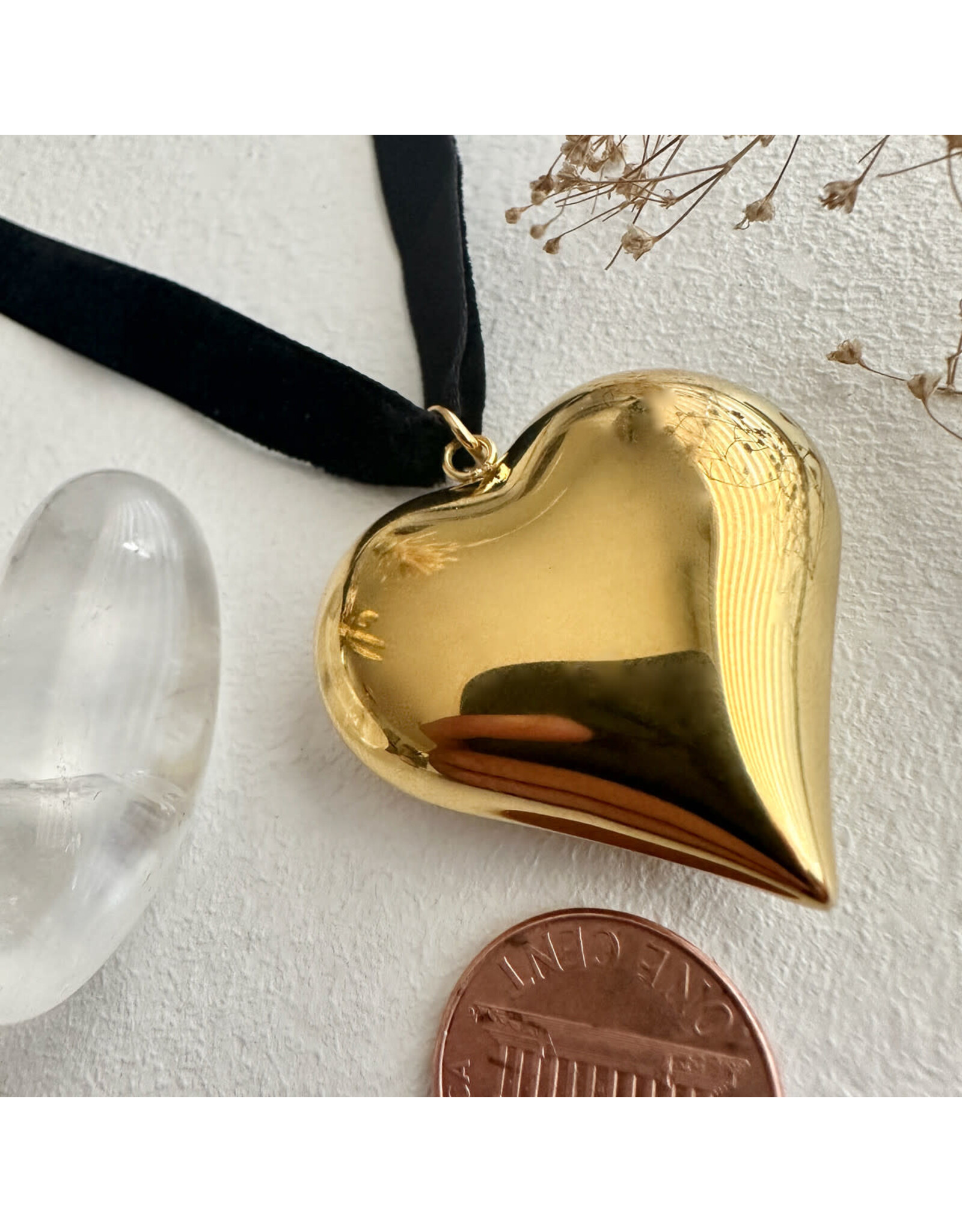 Pika & Bear Pika & Bear - "Topanga" Velvet Choker Necklace with Heart Pendant