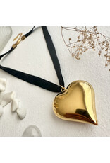 Pika & Bear Pika & Bear - "Topanga" Velvet Choker Necklace with Heart Pendant