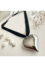 Pika & Bear Pika & Bear - "Topanga" Velvet Choker Necklace with Heart Pendant