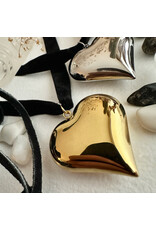 Pika & Bear Pika & Bear - "Topanga" Velvet Choker Necklace with Heart Pendant
