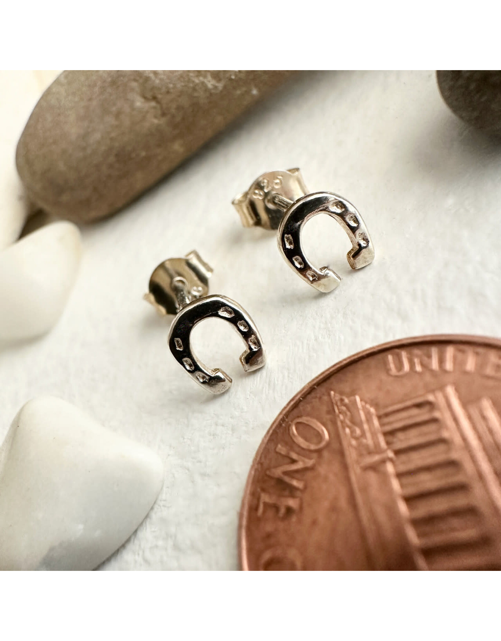 Pika & Bear Pika & Bear - "Benalto" Tiny Horseshoe Stud Earrings in Sterling Silver