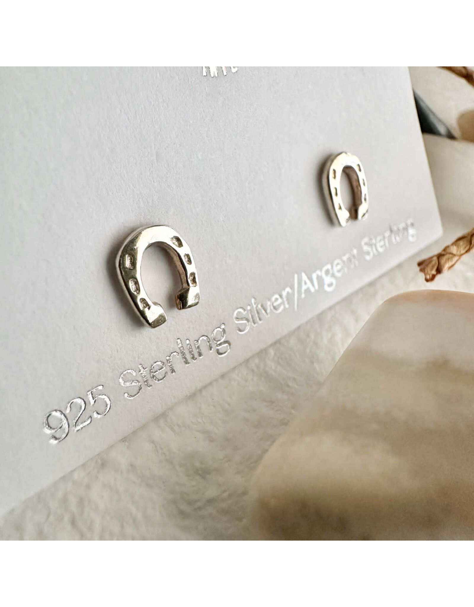 Pika & Bear Pika & Bear - "Benalto" Tiny Horseshoe Stud Earrings in Sterling Silver