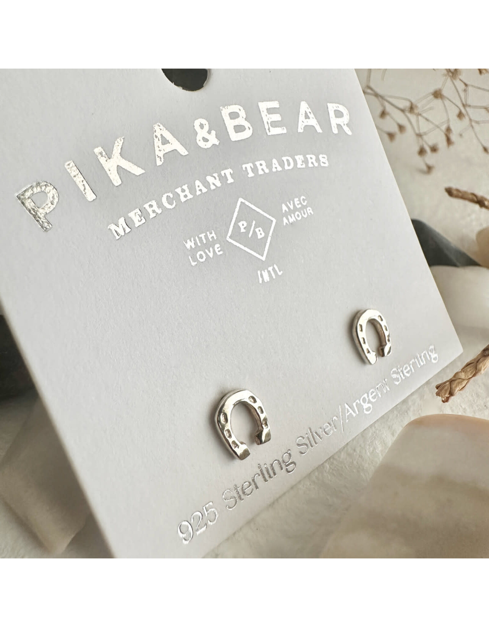 Pika & Bear Pika & Bear - "Benalto" Tiny Horseshoe Stud Earrings in Sterling Silver