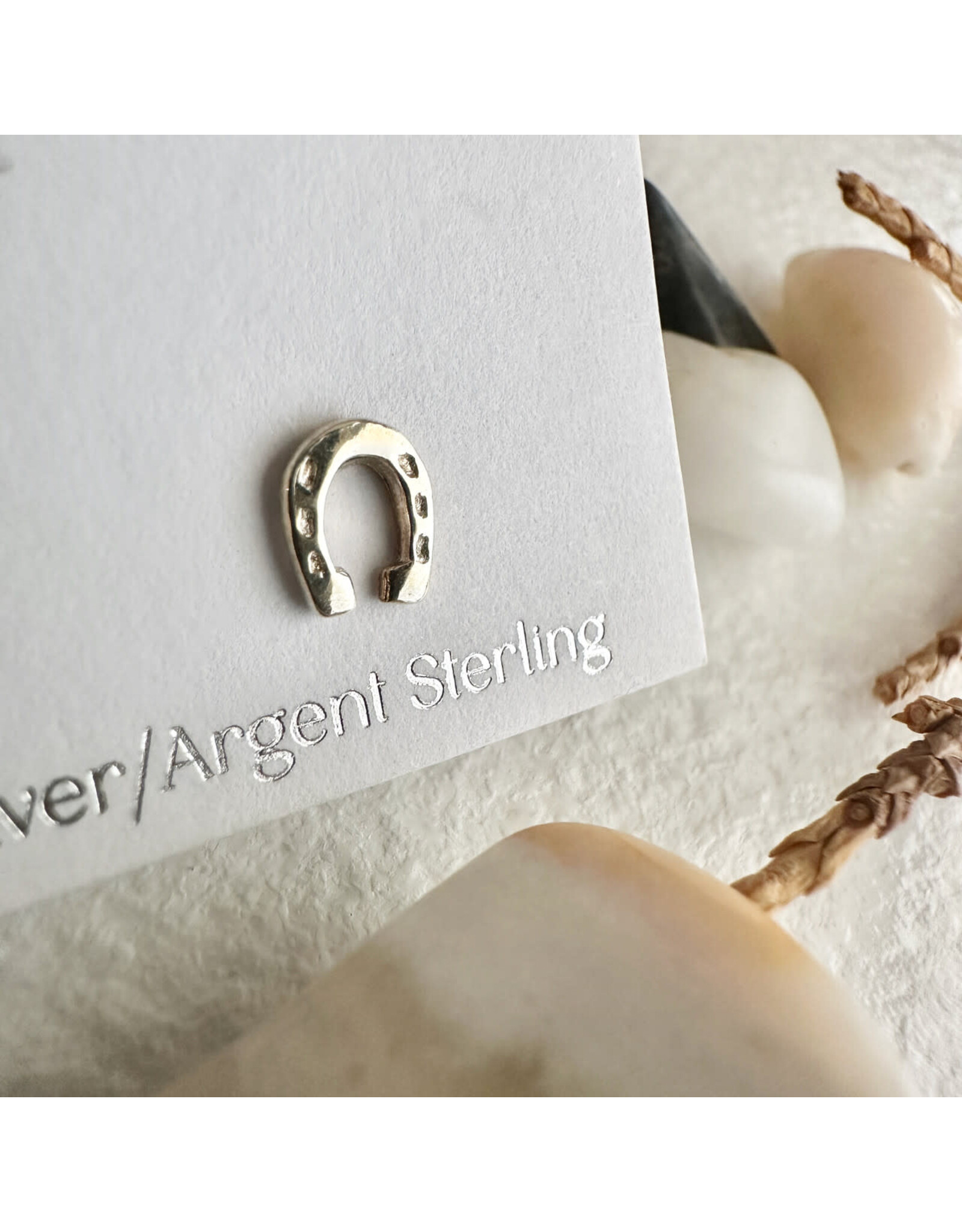 Pika & Bear Pika & Bear - "Benalto" Tiny Horseshoe Stud Earrings in Sterling Silver