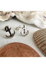 Pika & Bear Pika & Bear - "Scuttlebutt" Tiny Anchor Stud Earrings in Sterling Silver