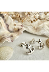Pika & Bear Pika & Bear - "Scuttlebutt" Tiny Anchor Stud Earrings in Sterling Silver