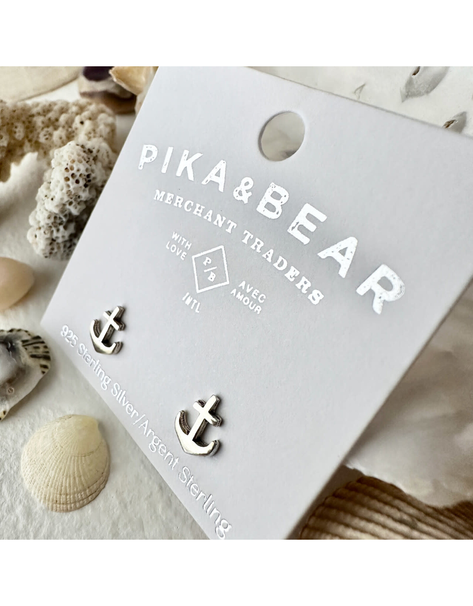 Pika & Bear Pika & Bear - "Scuttlebutt" Tiny Anchor Stud Earrings in Sterling Silver