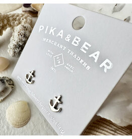 Pika & Bear Pika & Bear - "Scuttlebutt" Tiny Anchor Stud Earrings in Sterling Silver