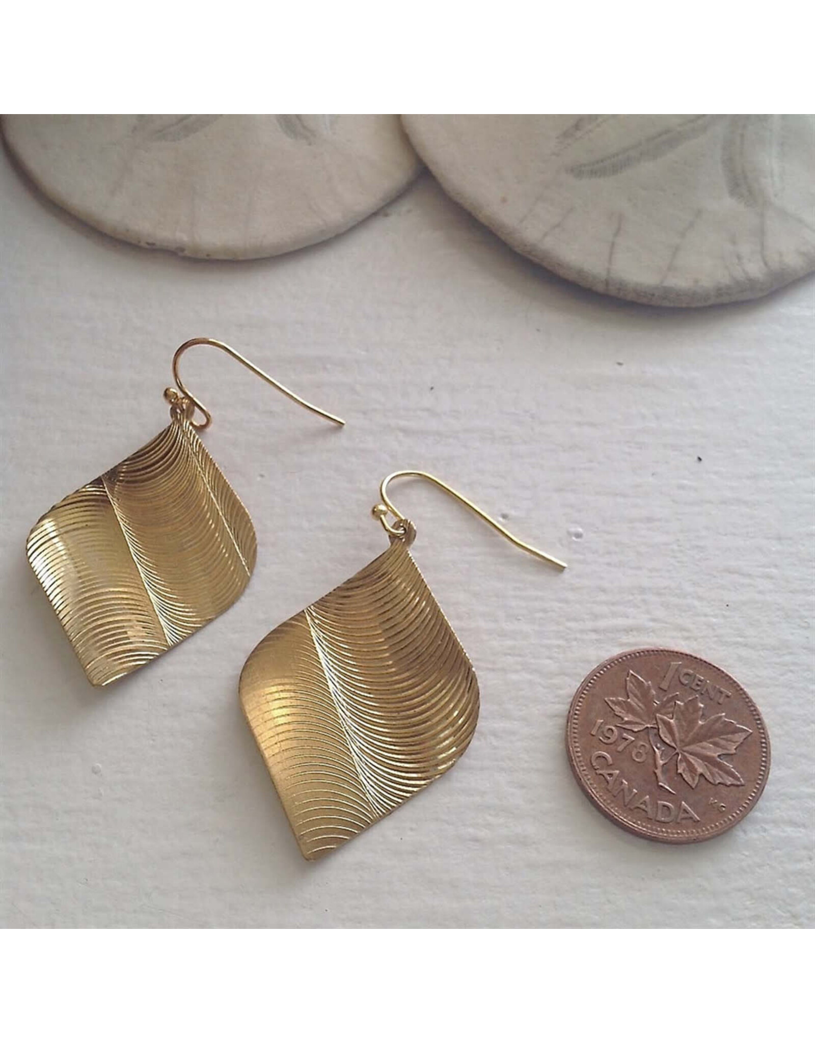Pika & Bear Pika & Bear - "Eve Ensler" Modernist Raw Brass Drop Earrings