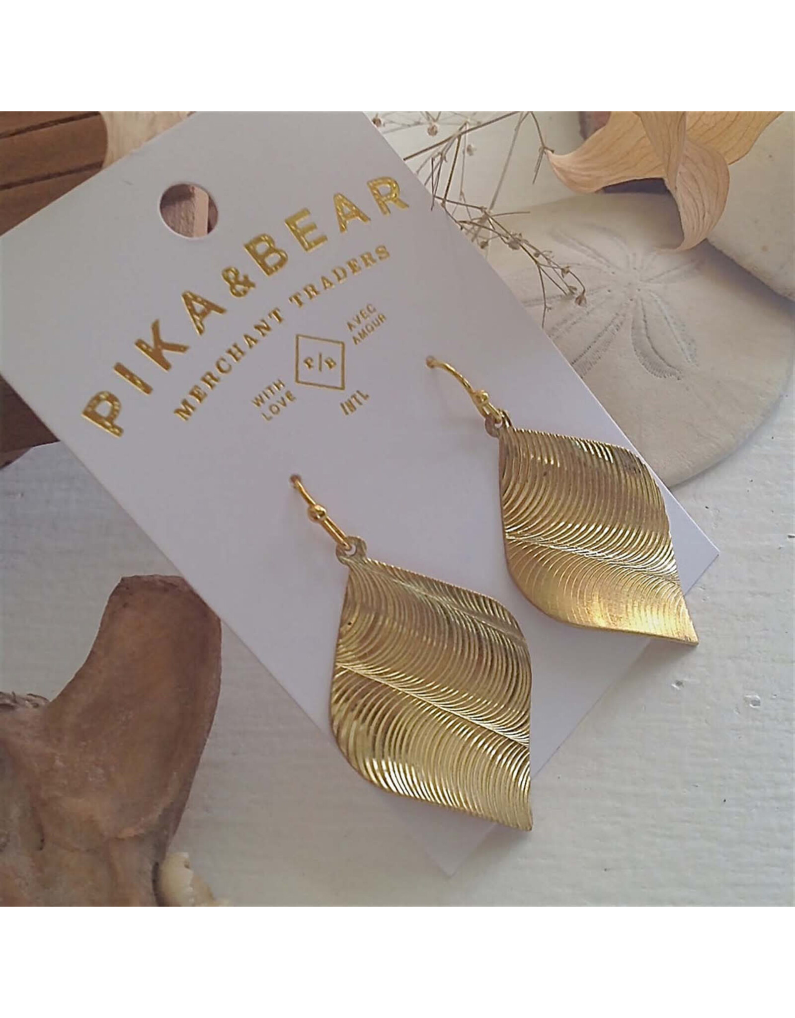 Pika & Bear Pika & Bear - "Eve Ensler" Modernist Raw Brass Drop Earrings