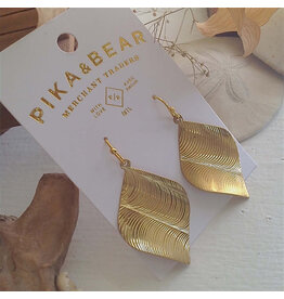 Pika & Bear Pika & Bear - "Eve Ensler" Modernist Raw Brass Drop Earrings