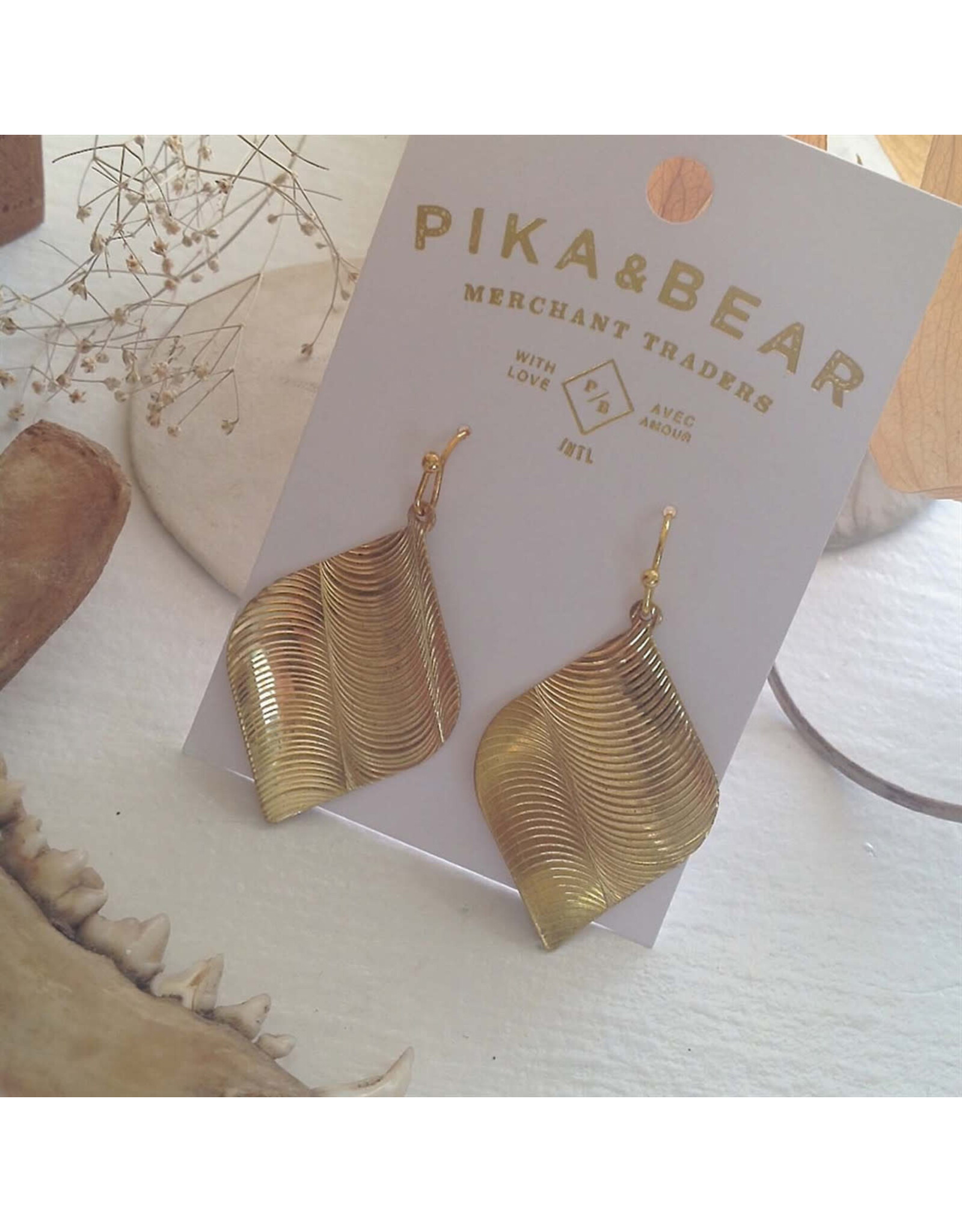Pika & Bear Pika & Bear - "Eve Ensler" Modernist Raw Brass Drop Earrings