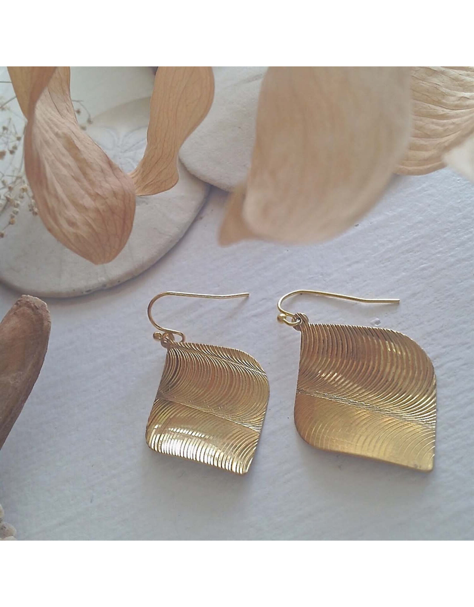 Pika & Bear Pika & Bear - "Eve Ensler" Modernist Raw Brass Drop Earrings