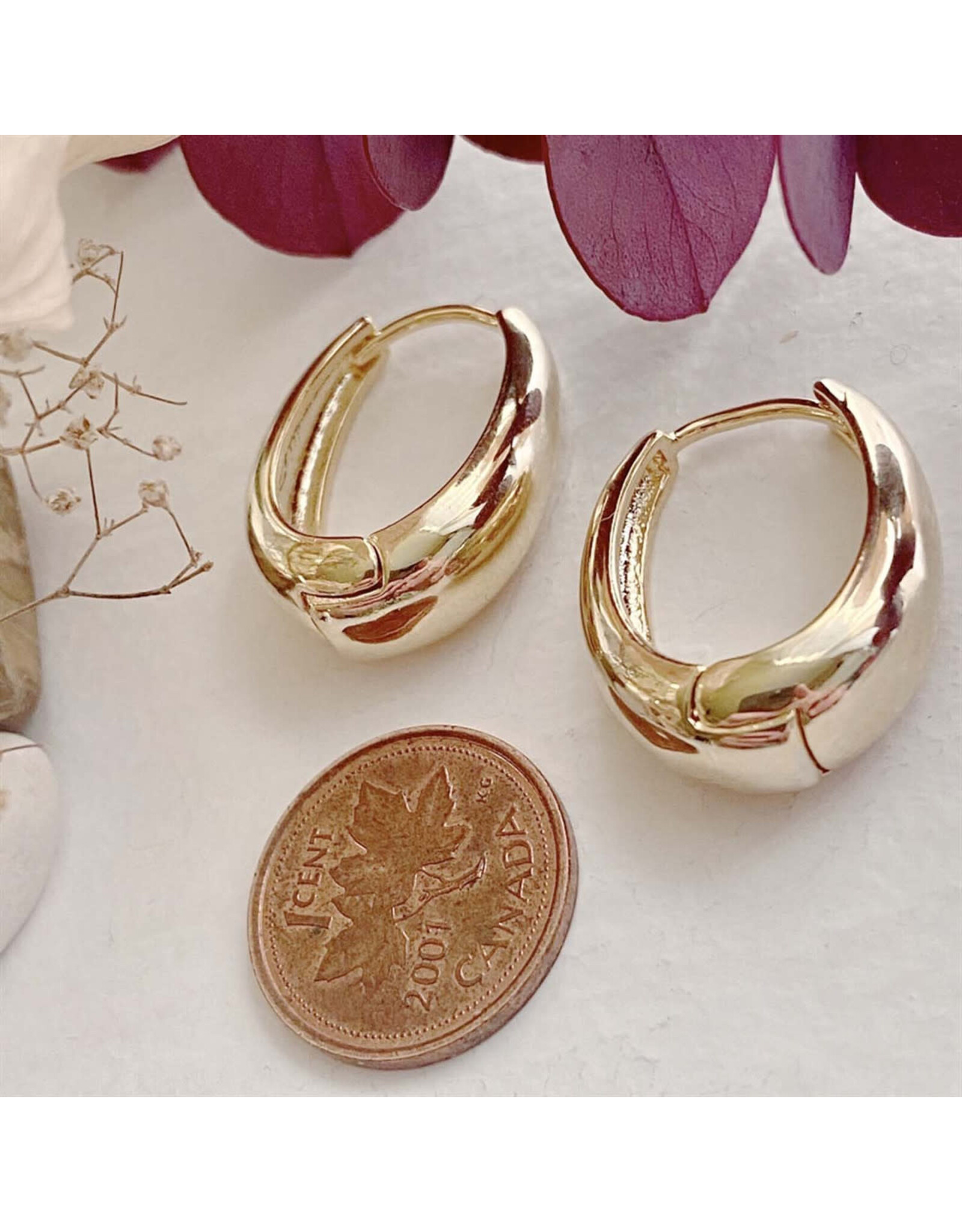 Pika & Bear Pika & Bear - "Bjorn" Oblong Hinge Hoop Earrings