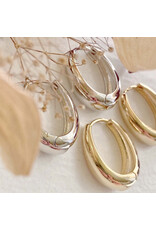 Pika & Bear Pika & Bear - "Bjorn" Oblong Hinge Hoop Earrings
