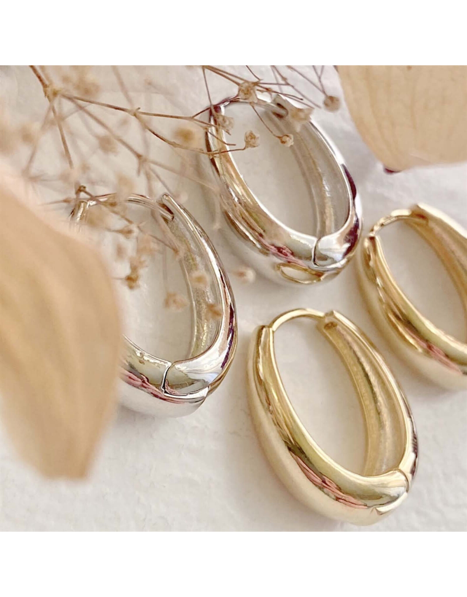 Pika & Bear Pika & Bear - "Bjorn" Oblong Hinge Hoop Earrings