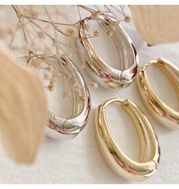 Pika & Bear Pika & Bear - "Bjorn" Oblong Hinge Hoop Earrings