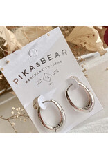Pika & Bear Pika & Bear - "Bjorn" Oblong Hinge Hoop Earrings