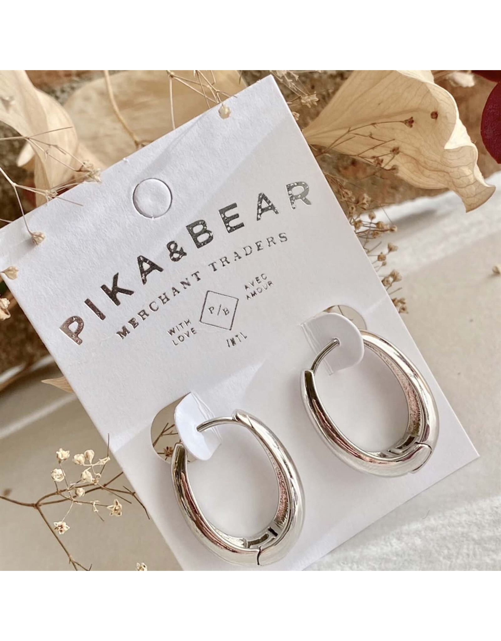 Pika & Bear Pika & Bear - "Bjorn" Oblong Hinge Hoop Earrings