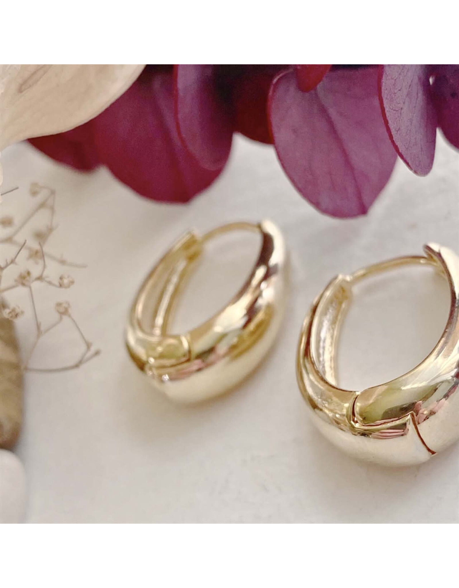 Pika & Bear Pika & Bear - "Bjorn" Oblong Hinge Hoop Earrings