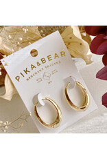 Pika & Bear Pika & Bear - "Bjorn" Oblong Hinge Hoop Earrings