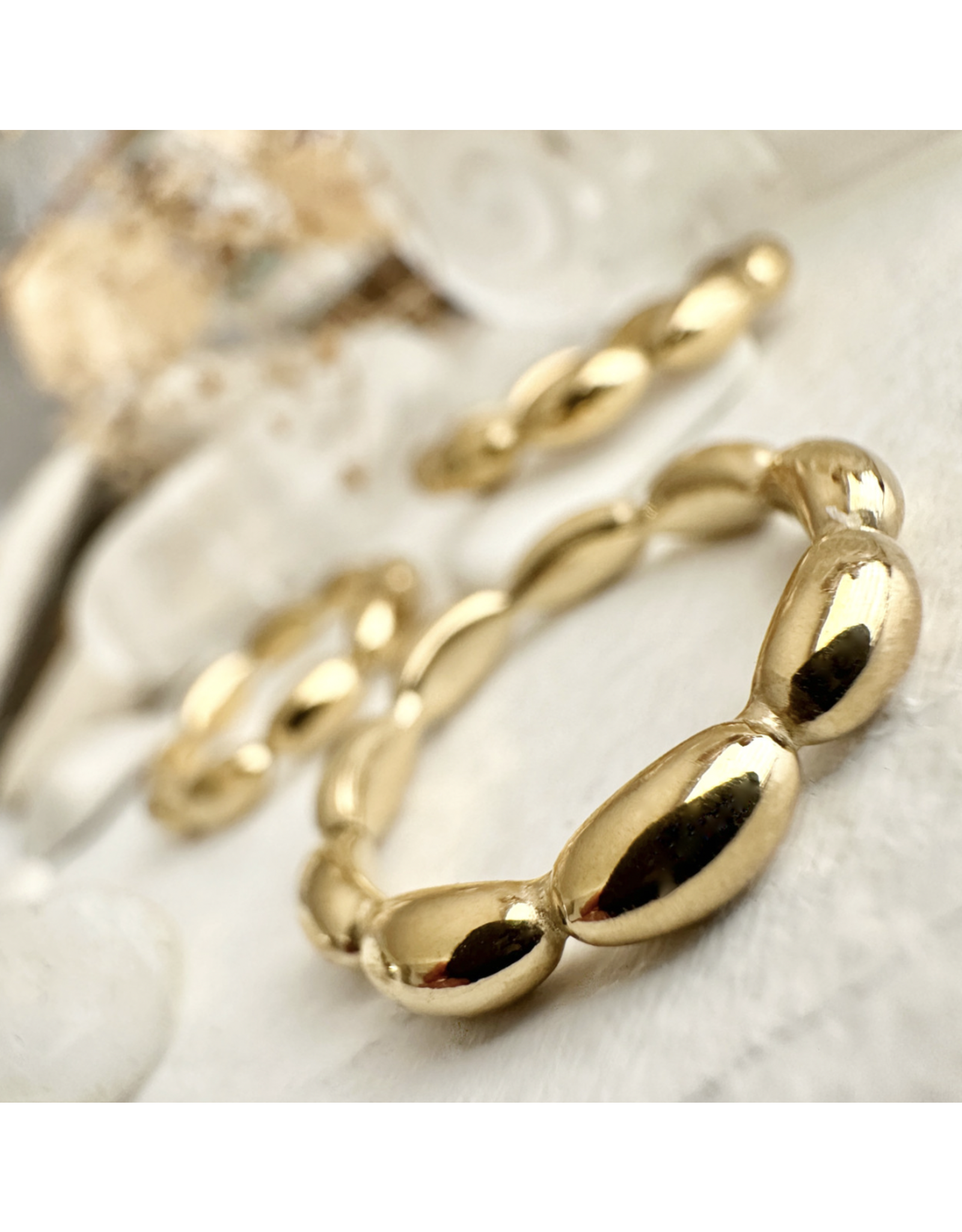 Pika & Bear Pika & Bear - "Excelsa" Oval Beaded Ring (Gold)