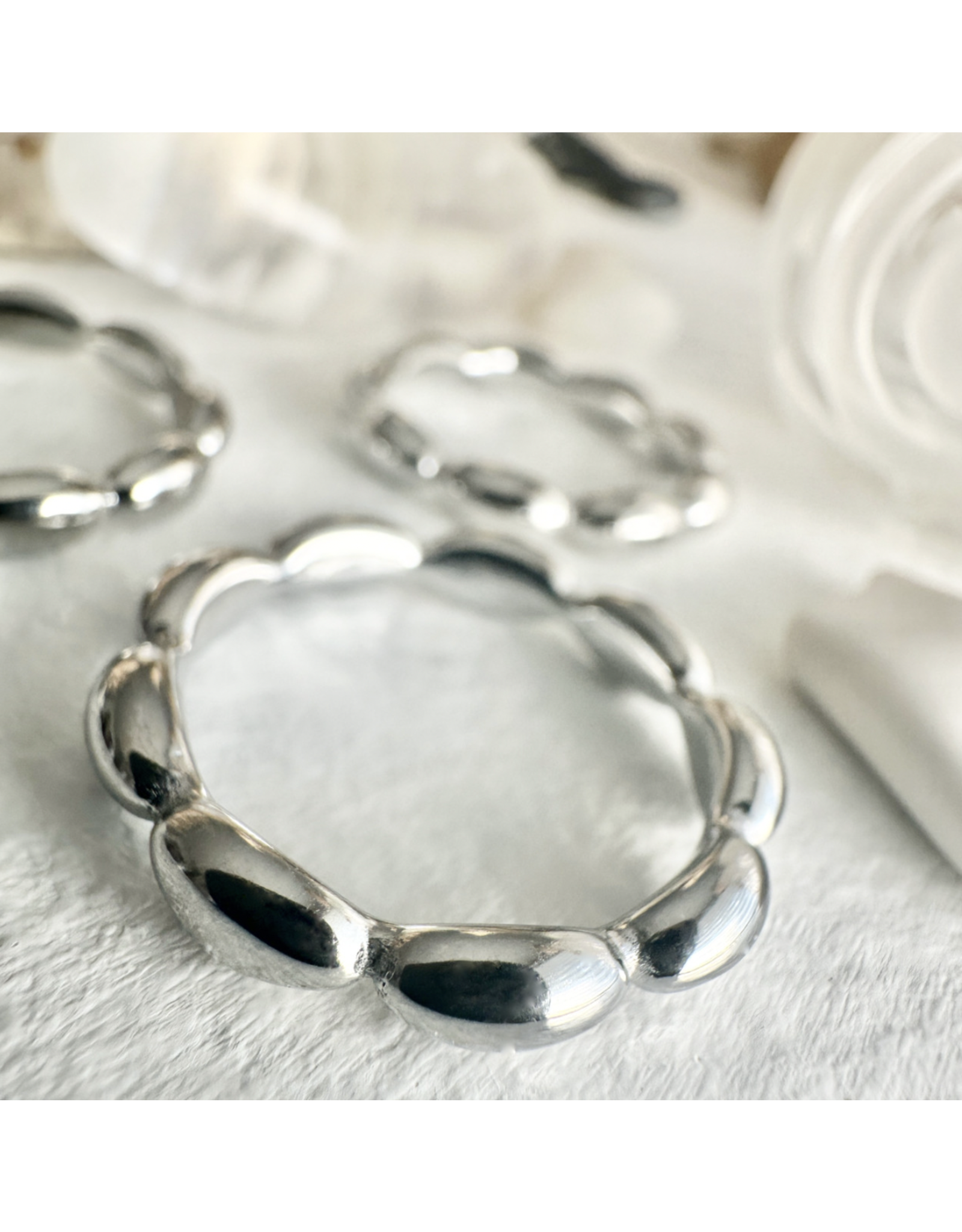 Pika & Bear Pika & Bear - "Excelsa" Oval Beaded Ring (Silver)
