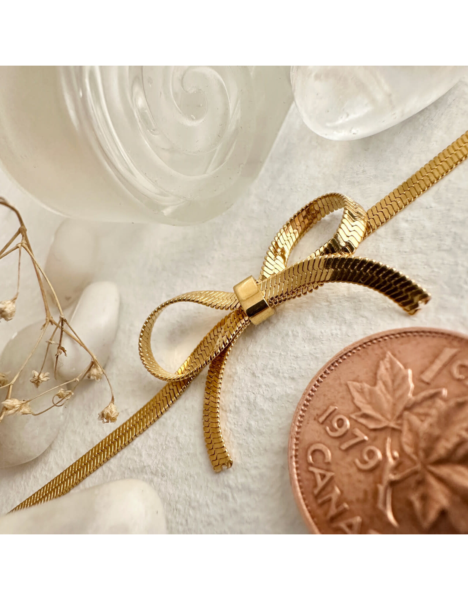 Pika & Bear Pika & Bear - "Florian" Snake Chain Choker Necklace with Bow