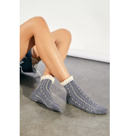 Free people Free People - Rosebud Waffle Knit Ankle Socks (Charcoal)