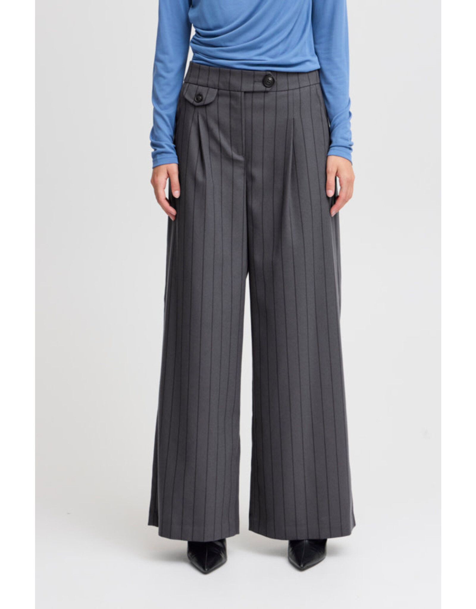 b.young b.young - Effania Trousers (Smoke Blue Stripe)