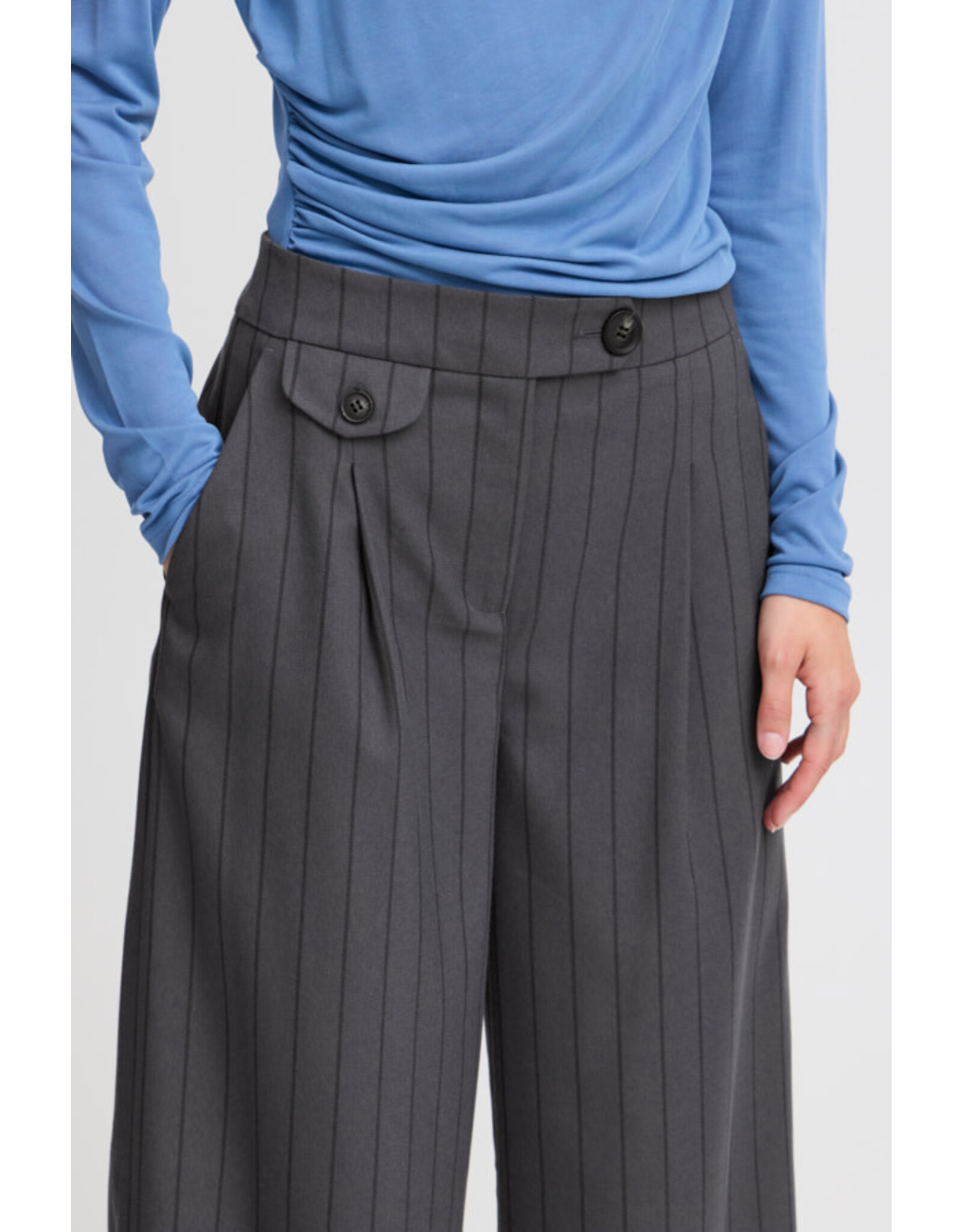 b.young b.young - Effania Trousers (Smoke Blue Stripe)