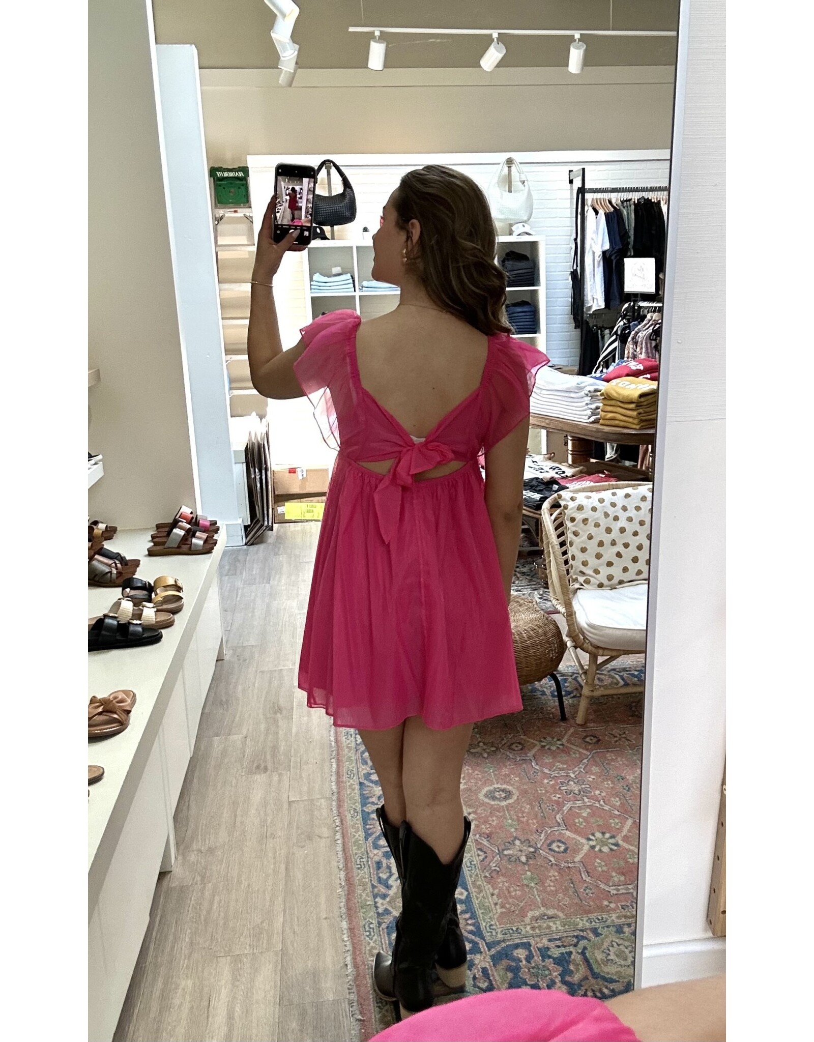 Sadie & Sage Sadie & Sage - Delphine ruffle sleeveless mini dress (Pink)
