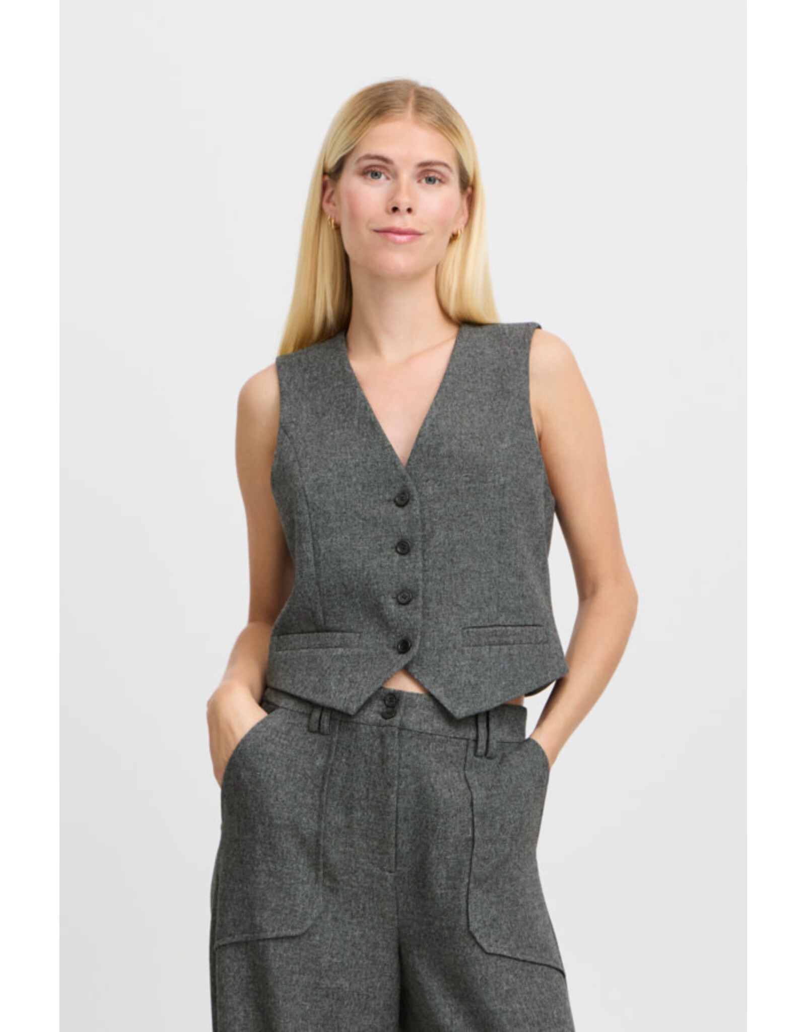 b.young b.young - Etona Waistcoat (Mid Grey)