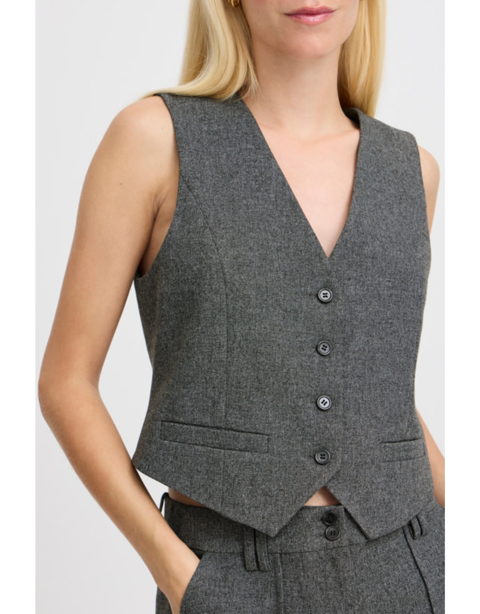 b.young b.young - Etona Waistcoat (Mid Grey)