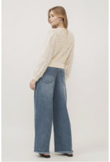 Aaron & Amber Giselle - Mixed Knit Long Sleeve Cardigan (Cream)