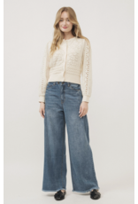 Aaron & Amber Giselle - Mixed Knit Long Sleeve Cardigan (Cream)