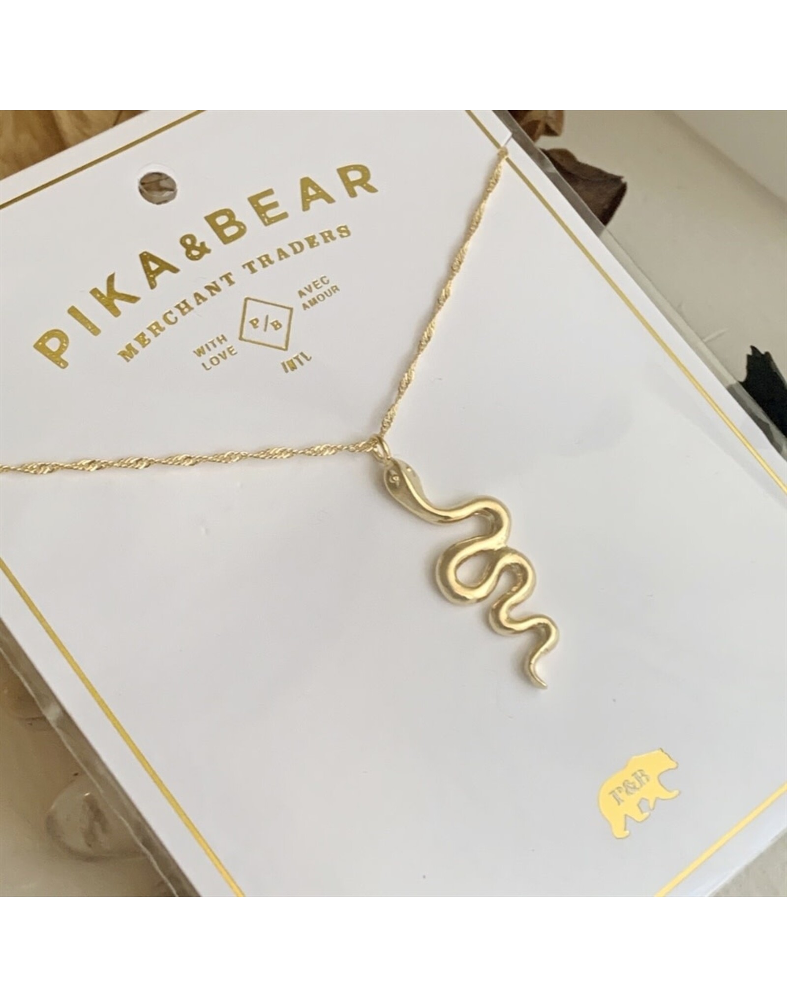 Pika & Bear Pika & Bear - "Snek" Snake Charm on DNA Chain Necklace