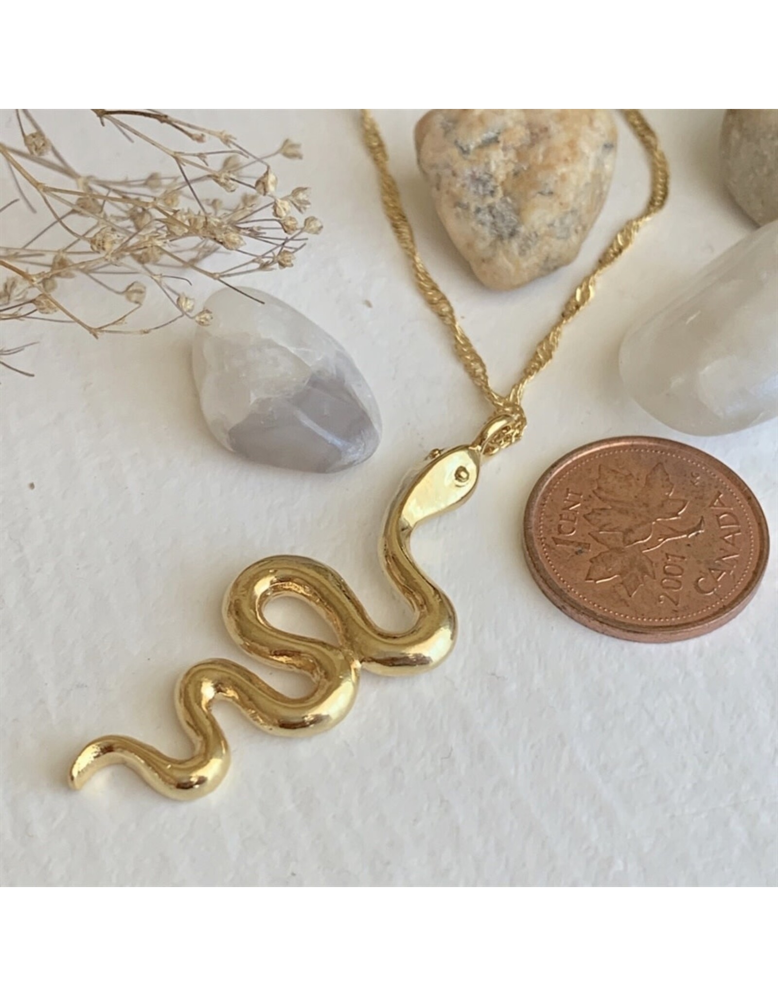 Pika & Bear Pika & Bear - "Snek" Snake Charm on DNA Chain Necklace