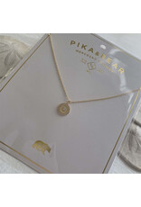 Pika & Bear Pika & Bear - "Rose Window" Ornate Round Charm with Opal Necklace in Gold
