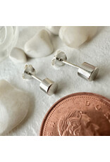Pika & Bear Pika & Bear - 	 "Kulindros" Sterling Silver Minimalist Cylinder Studs Earrings