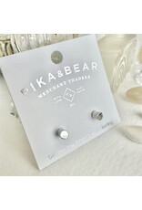 Pika & Bear Pika & Bear - 	 "Kulindros" Sterling Silver Minimalist Cylinder Studs Earrings