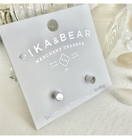 Pika & Bear Pika & Bear - 	 "Kulindros" Sterling Silver Minimalist Cylinder Studs Earrings