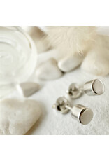 Pika & Bear Pika & Bear - 	 "Kulindros" Sterling Silver Minimalist Cylinder Studs Earrings