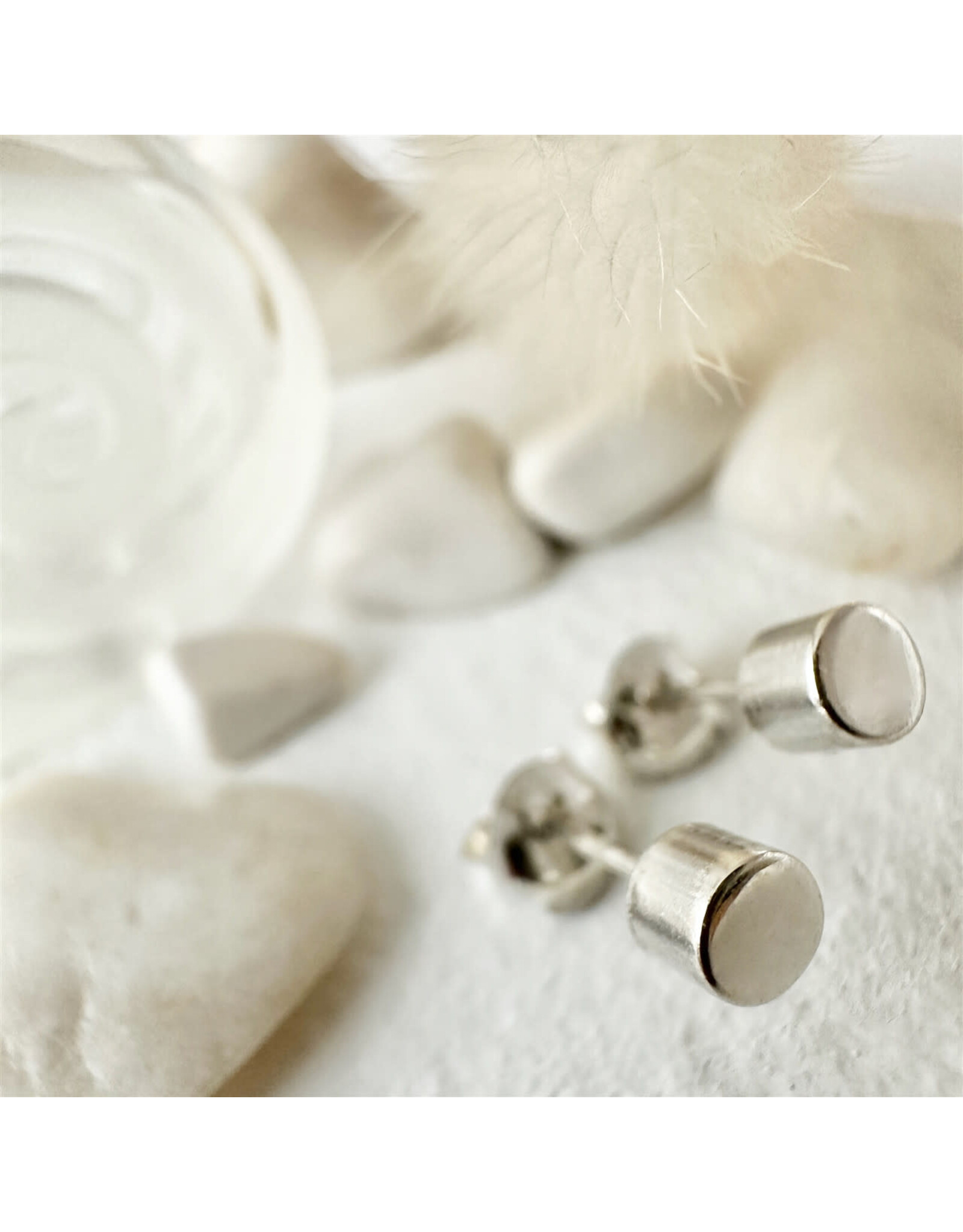 Pika & Bear Pika & Bear - 	 "Kulindros" Sterling Silver Minimalist Cylinder Studs Earrings