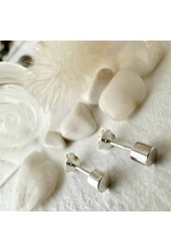 Pika & Bear Pika & Bear - 	 "Kulindros" Sterling Silver Minimalist Cylinder Studs Earrings