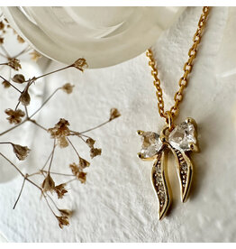 Pika & Bear Pika & Bear - "Fontange" Heart Bow Ribbon Charm Necklace
