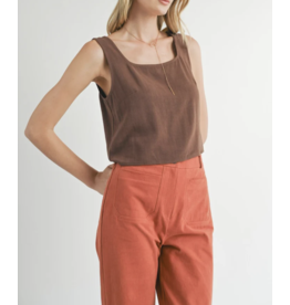 Sadie & Sage Sadie & Sage - Sugarloaf Square Neck Tank (Chocolate)