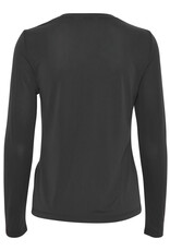 b.young b.Young - Perl Long Sleeve Top With Diagonal Ruching (Asphalt)
