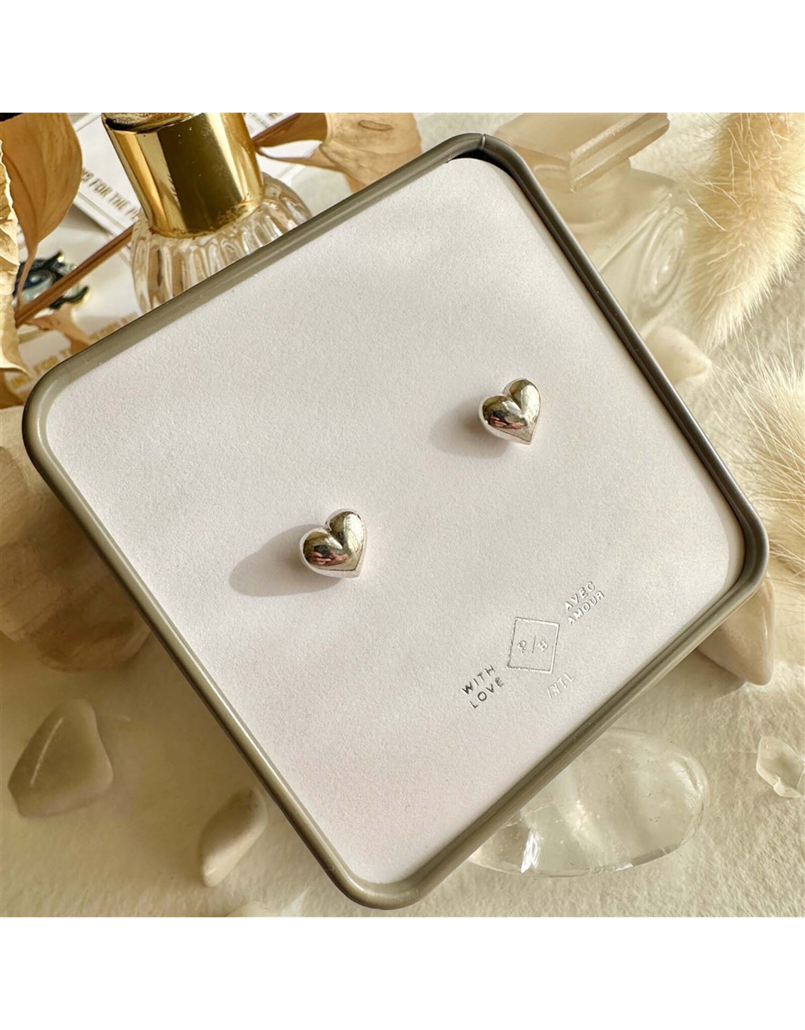 Pika & Bear Pika & Bear - Puff Love Puffed Heart Stud Earrings